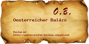 Oesterreicher Balázs névjegykártya